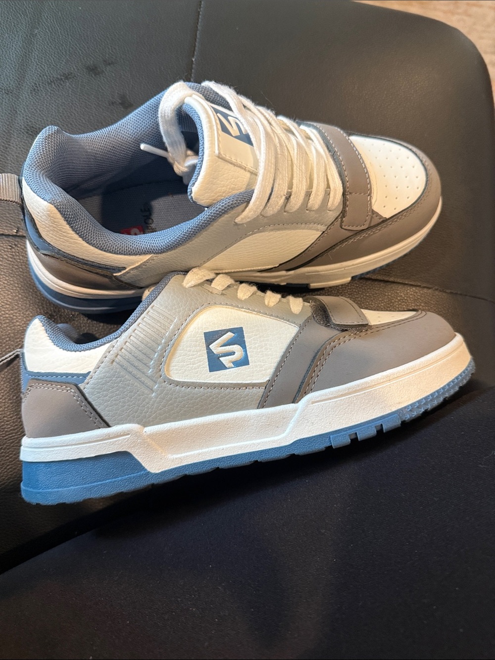 South Pole Grey, White & Blue Kids Sneakers